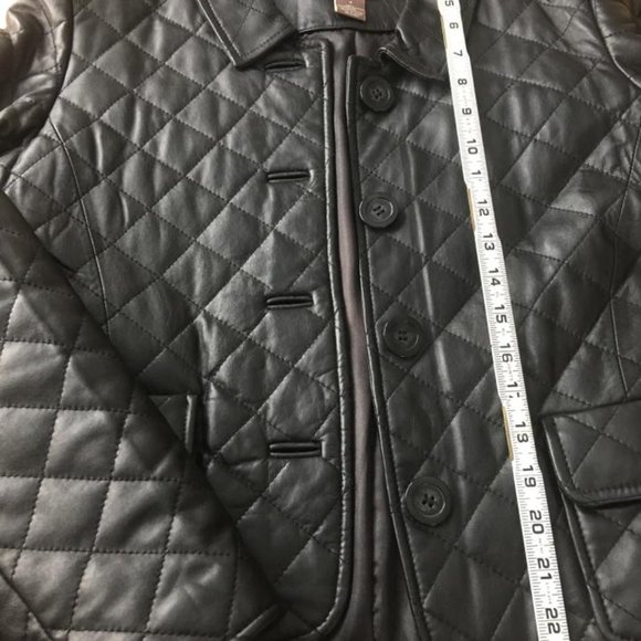 KENAR Black Quilted Leather Jacket Women's Size 4 - Picture 11 of 12